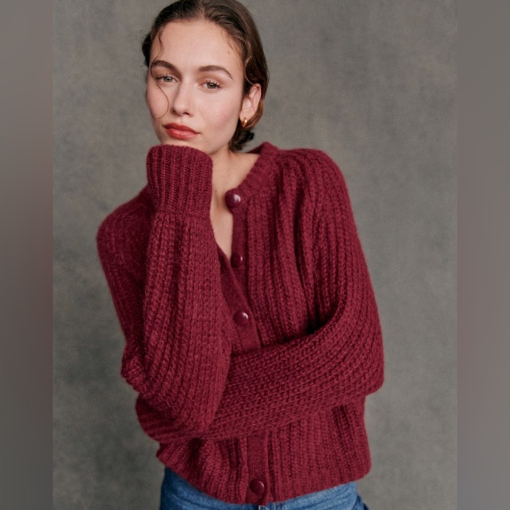Sézane Emile Cardigan - Burgundy